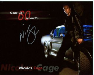 Nicolas Cage Signed 8x10 Photo Gone In 60 Seconds