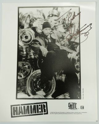 Vintage Mc Hammer Autographed Signed Poster Card 1994 Collectible Rapper Music