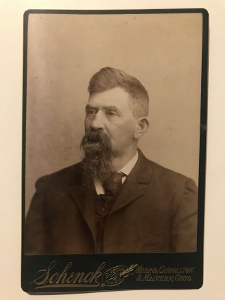 Rare Antique Minerva Carrollton Malvern Ohio Handsome Man Cabinet Photo