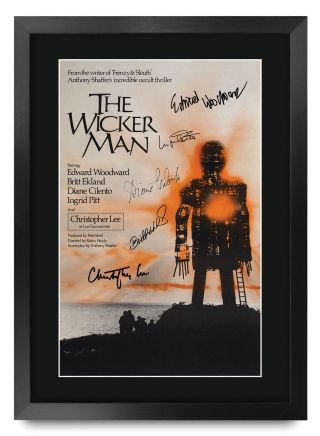 Wicker Man 1973 Christopher Lee Printed A3 Poster Signed Picture For Movie Fans