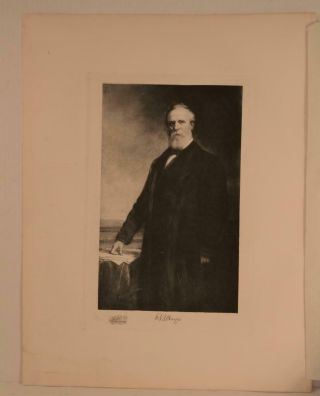 Large Antique Engraving President Rutherford B Hayes 16x20 Inches