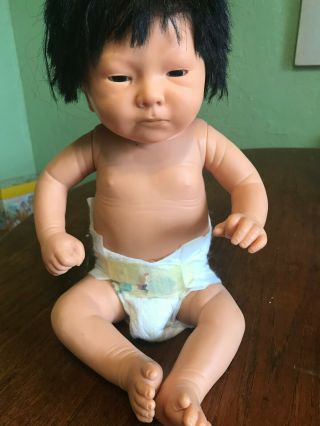 Vintage Furga Italy Baby Doll Boy Asian 1988 17 " Anatomically Correct Ooak
