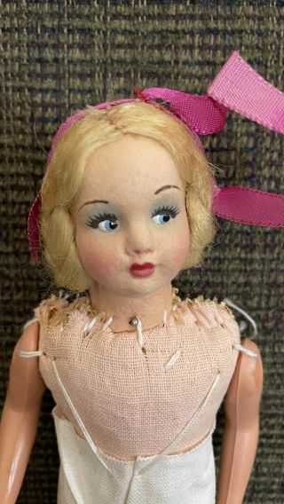 Vintage Lenci Style Doll Made in Italy,  No Clothes,  Needs Arm Repair 2