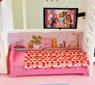 Barbie Dream House 2018 Replacement Part 3rd Floor Pink Bed Room Furniture W/ Bl