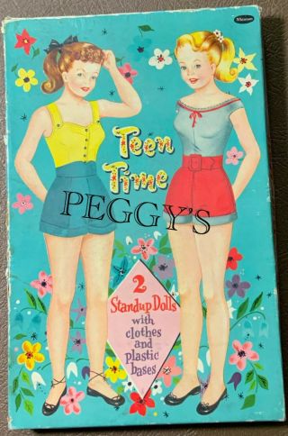 1956 Whitman Publishing “teen Time " Paper Dolls Jill & Joan Set 4401:29