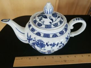 Vintage Seymour Mann China Vienna Woods Blue Teapot With Lid 30 Oz Japan