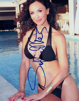 Sofia Milos Signed Autograph 8x10 Photo Sexy Csi Miami Actress Bikini Pose