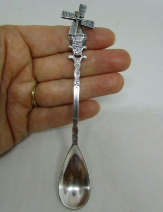 Vintage Gero 90 Silverplate Dutch Windmill Collector Demitasse Spoon