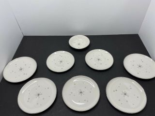 Syracuse China Atomic Evening Star Bread Plate 6.  25 In Set Of 5 - Saucer - Bowl