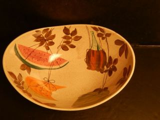 Vintage Mid - Century Red Wing Pottery Tampico 12 " Long Serving Bowl Good