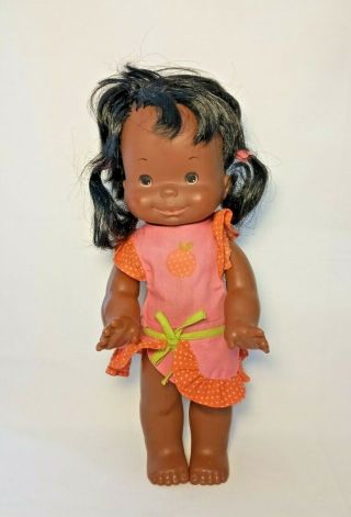 Vintage 1978 Ideal African American Whoopsie Doll Squeaks & Pigtails Move