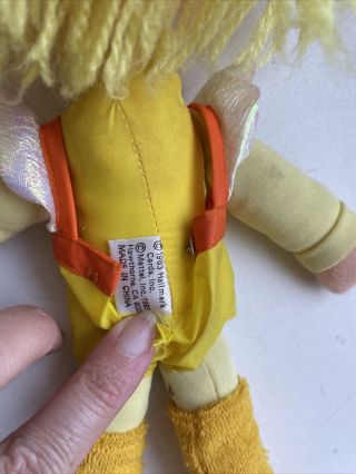 1983 Rainbow Brite 10” Doll Canary Yellow with Spark Sprite Mattel Hallmark 3