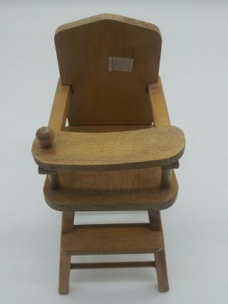 Vintage Strombecker Wooden Doll High Chair 1950s
