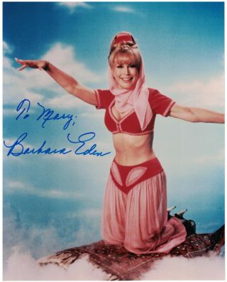 Barbara Eden Autographed 8x10 I Dream Of Jeannie Flaming Star Elvis Presley