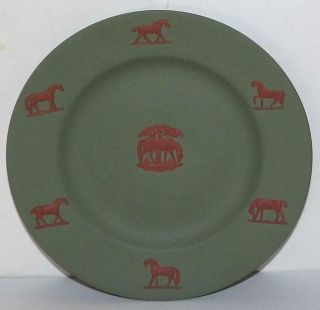 Vintage Wedgwood Jasperware Green & Terracotta Plate George Stubbs Horse Plate