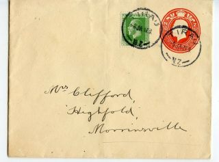 Zealand Envelope Kg V,  Cd.  4c,  Tirau To Morrinsville 1917 (b292)