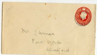 Zealand Envelope Kg V,  Cd.  2a,  Toko,  1912,  Minor Soiling (b363)