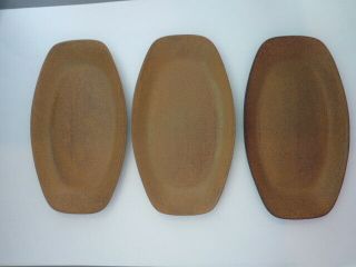 3 Bennington Potters Mcm David Gil 1681 Brown Splatter Oval Platter Under Plate