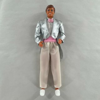Vintage 1988 Superstar Ken Doll Movie Star Silver Tuxedo Barbie Mattel No Socks
