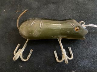 Vintage Shakespeare Swimming Mouse Fishing Lure W/glass Eyes