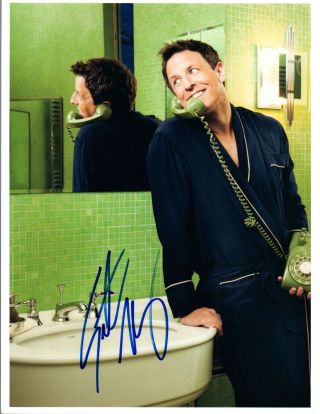 Seth Meyers Signed Autographed Late Night With Snl Comedian 8x10 Photo Vd