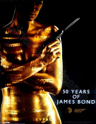 007 James Bond Official 50th Anniversary Golden Girl 2012 Uk Poster