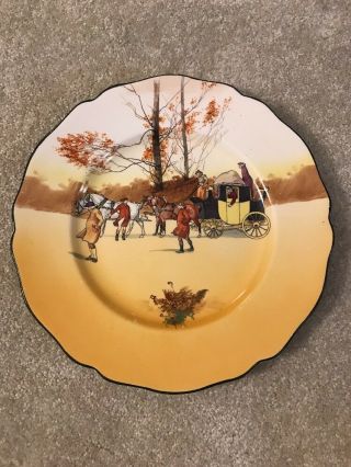 Vintage Royal Doulton Coaching Days 1931 Dinner Plate 10 3/8  Unscheduled Stop "