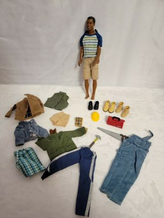 1991 Black Barbie Ken Doll With Clothes Shoes Boots Shoes Accessories