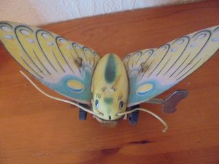 Vintage Clockwork Tin Plate Butterfly With Key,
