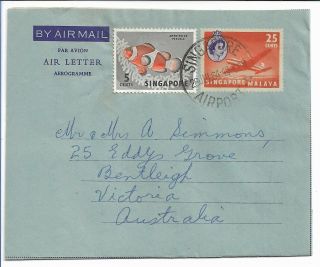 Stationery Air Letter: Singapore Uprated Air Letter To Australia