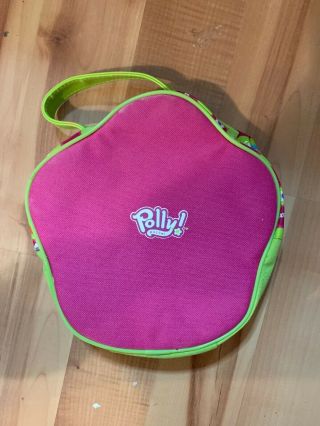 Polly Pocket 2003 Carrying Case Tara Pink Green Zippered Handle (SR0) & 6 Dolls 2