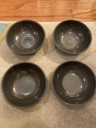 Set 4 Russel Wright Iroquois Casual China Charcoal Cereal Bowls Rare