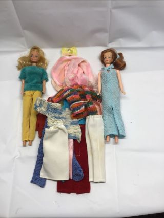 Vintage Barbie Dolls And Handmade Clothes