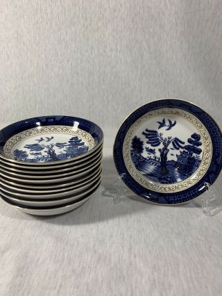 Vintage Double Phoenix Nikko Ironstone Blue Willow Bowls (11)