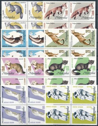 [p5635] Mongolia 1966 Fauna Good Set In Bloc Of 4 Stamps Very Fine Mnh
