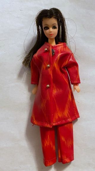Red & Orange Vinyl Pants Set From The Uk Fits Dawn & Friends No Doll