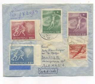 Chile Football Soccer Airmail Registered Cover To Germany 1962