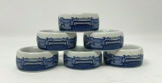 Royal Cuthbertson Blue Willow Napkin Rings - Set Of 6
