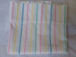 Vintage Sears Roebuck Pastel Stripe Pillowcase Standard