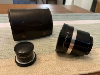 Vintage Yashica Yashinon Auxiliary Wide Angle Lens & Viewer W/ Case