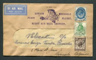 14.  04.  1930 Gb Kgv Stamps On Airmail Cover London,  England To Brussel,  Belgium