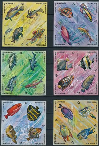 [p5451] Burundi 1974 Fishes Good Set Of Stamps Very Fine Mnh Imperf $950
