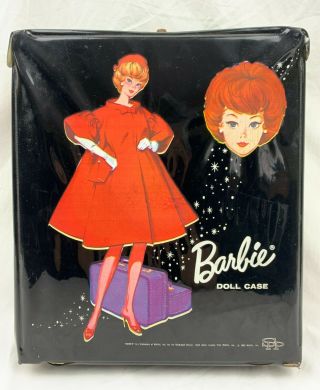 Vintage Barbie Red Dress Doll Case 1963 From Mattel Black 2.  75 " X10.  75 " X12 "