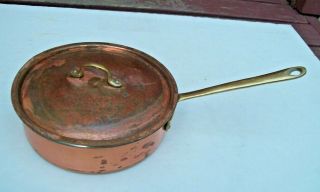 Vintage B And & M Douro Solid Copper Sauce Pan 1 Quart Qt With Lid Cookware Pot