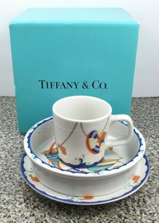 Tiffany & Co.  Tiffany Seashore 3 Piece Child Set Mug Plate Dish Bowl