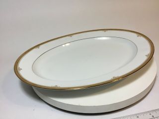 Noritake Buckingham Gold 4346 White Gold Trim Oval Serving Platter 14x10”
