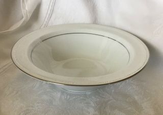 Noritake White Scapes Whitecliff Platinum: 9.  75 " Round Vegetable / Serving Bowl