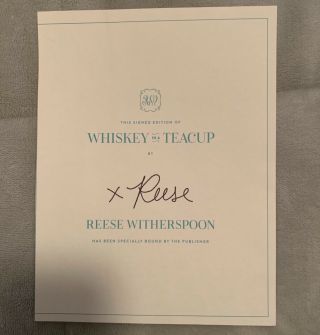 Reese Witherspoon Autograph Whiskey In A Teacup Signed Book Page Bookplate