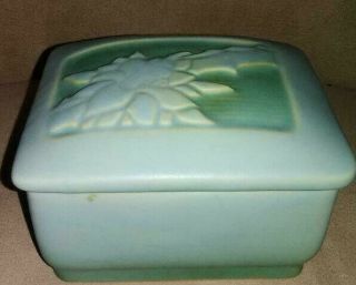 Vintage Roseville Pottery Silhouette Covered Cigarette Box 740