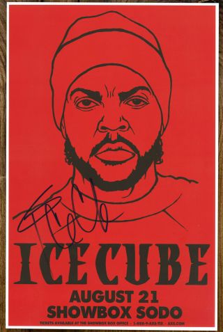 Ice Cube Autographed Gig Poster Nwa